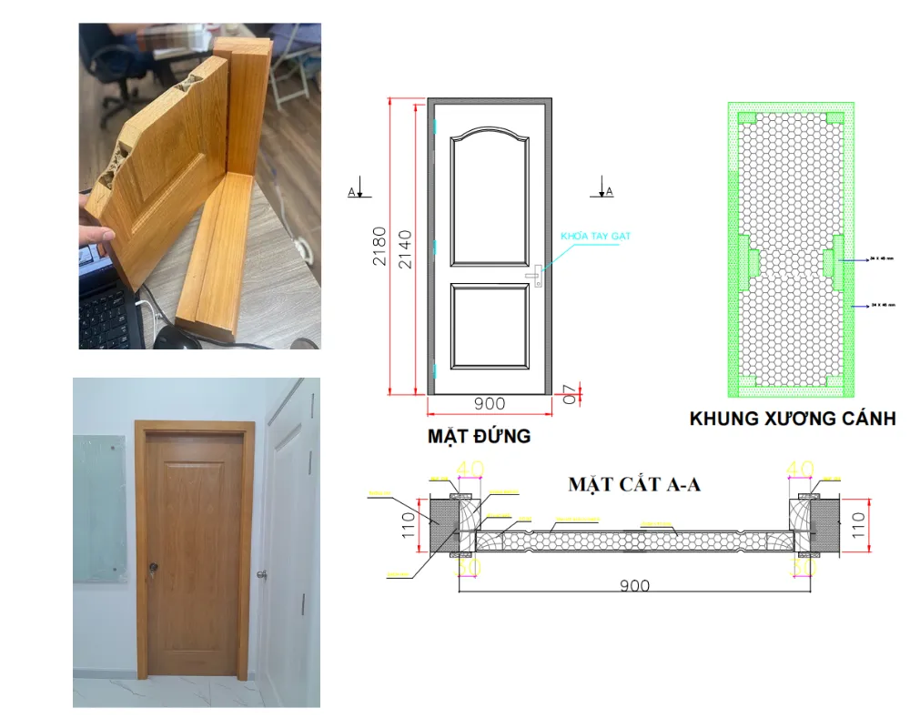 cửa gỗ công nghiệp tại Tiền Giang